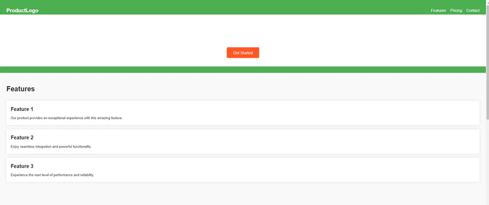 Product Landing Page